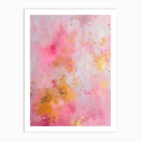 Pink And Gold Abstract Painting Art Print