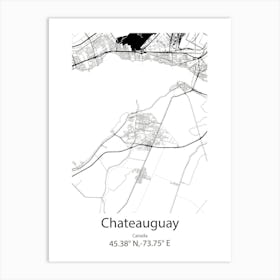 Chateauguay,Canada Minimalist Map Art Print