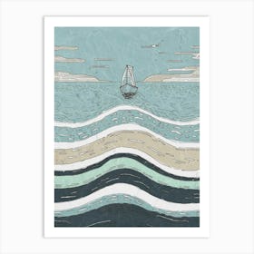 Sailboat In The Ocean 1 Art Print