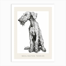 Bedlington Terrier Dog Line Sketch 1 Poster Art Print