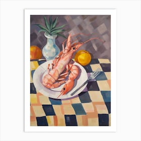 Prawn Still Life Painting Art Print