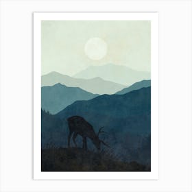 Deer In The Mountains 6 Art Print