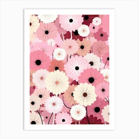 Pink Flowers Seamless Art Print