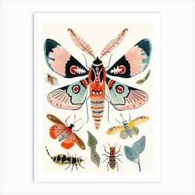 Colourful Insect Illustration Moth 18 Art Print