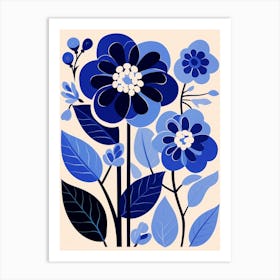 Blue Flower Illustration Hydrangea 3 Art Print