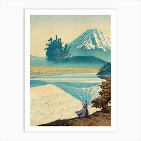 Blue Mount Fuji and Moving Castle - Ukiyo-e Art Print