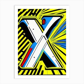 X   Letter, Alphabet Comic 1 Art Print