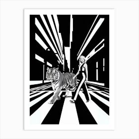 Tiger On The Street Art Print