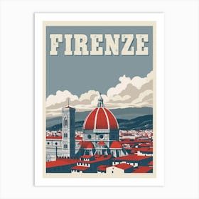 Florence - A Glimpse of the Duomo Vintage Travel Poster Art Print