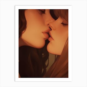 Kissing Art Print