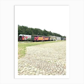 Graffiti Train In Hassel, Belgium Art Print