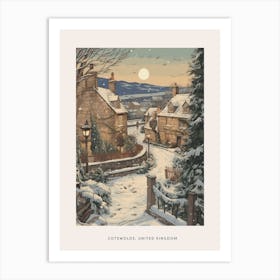 Vintage Winter Poster Cotswolds United Kingdom 4 Art Print