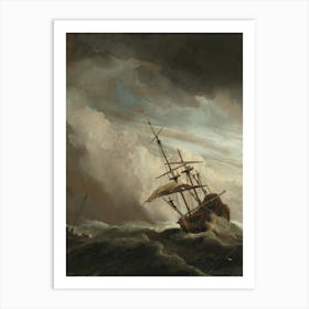 Ship In A Storm Art Print