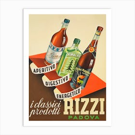 Rizzi Alcoholic Beverage Vintage Poster Art Print