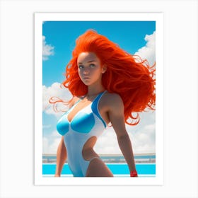 Red Haired Girl Art Print