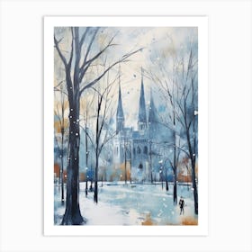 Winter City Park Painting Castle Park Bristol 1 Art Print