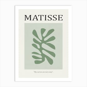 Inspired by Matisse - Green Flower 01 Art Print