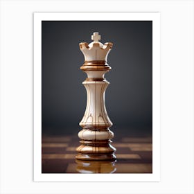 Chess Piece On Chessboard Art Print