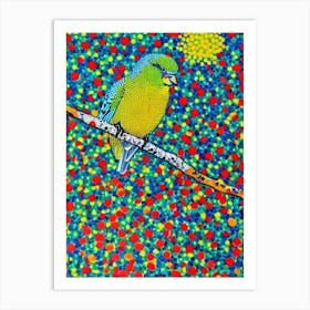 Budgerigar Yayoi Kusama Style Illustration Bird Art Print