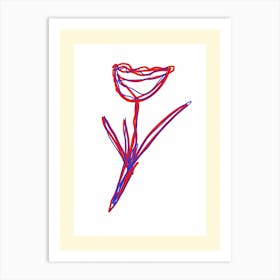 Tulip Line Art Art Print