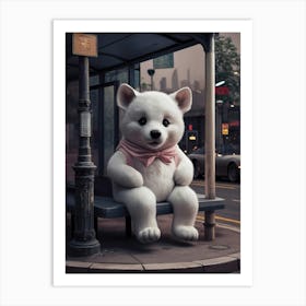 Polar Bear Sitting On A Bus Art Print