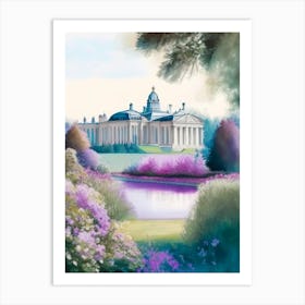 Blenheim Palace Gardens, 2, United Kingdom Pastel Watercolour Art Print