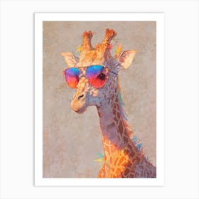 Giraffe With Sunglasses 3 Art Print