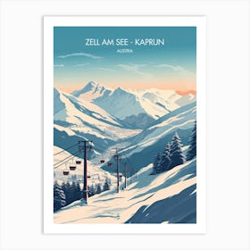 Poster Of Zell Am See   Kaprun   Austria, Ski Resort Illustration 1 Art Print