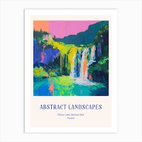 Colourful Abstract Plitvice Lakes National Park Croatia 5 Poster Blue Art Print