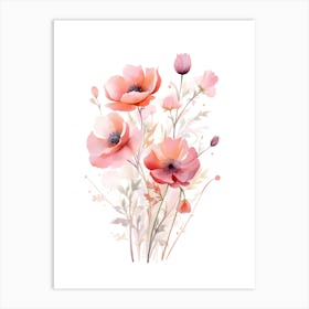 Watercolor Poppies 6 Art Print