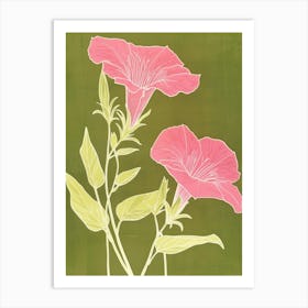 Pink & Green Petunia 1 Art Print