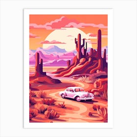 Vintage Car In The Desert 3 Art Print