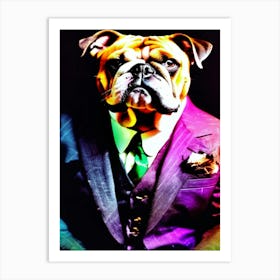 Bulldog In A Suit 2 - Daguerreotype  Art Print