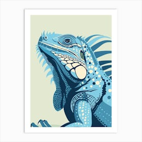 Pastel Blue Mexican Spiny Tailed Iguana Abstract Modern Illustration 3 Art Print