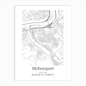 Mckeesport,United States Minimalist Map Poster