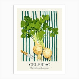 Marche Aux Legumes Celeriac Summer Illustration 1 Art Print