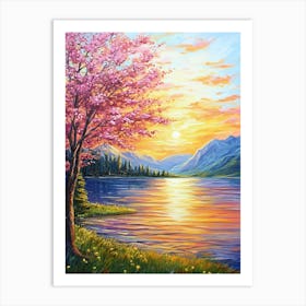 Sunset By The Lake 12 Art Print