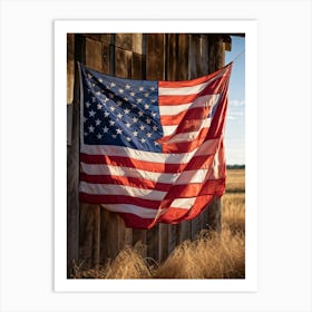 American Flag Evoking Sentiments Of Patriotism And Liberty Displayed Majestically Against A Weather 2 1 Art Print