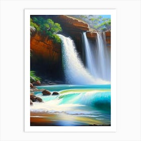 Waterfall Beach, Australia Peaceful Oil Art  Art Print
