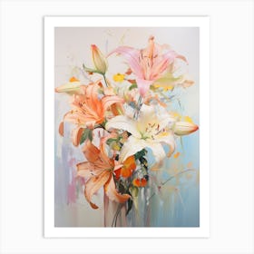 Abstract Flower Painting Lily 1 Art Print