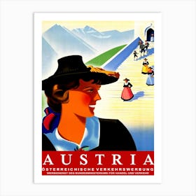 Traditional Austria, Vintage Travel Poster Art Print
