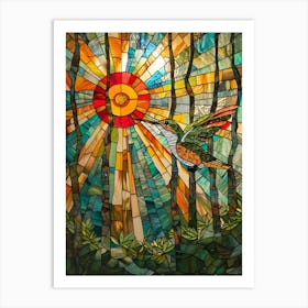 Hummingbird Stained Glass 10 Art Print