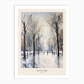 Winter City Park Poster Hyde Park London 3 Art Print