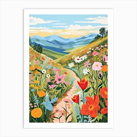 Summer Picnic With Flowers 2 Art Print