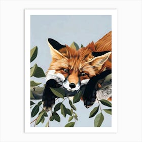 Fox In The Tree 2 Art Print