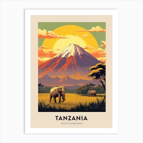 Mount Kilimanjaro Tanzania 2 Vintage Hiking Travel Poster Art Print