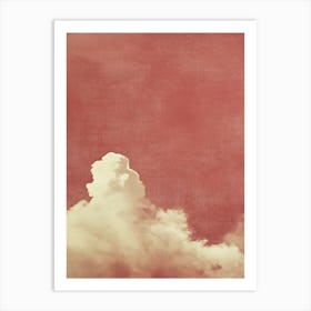 Cloud Wall Art Painting Burgundy Red Sky Print Detail A Art Print