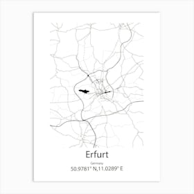 Erfurt,Germany Minimalist Map Art Print