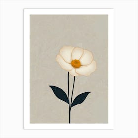 White Anemone Art Print