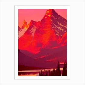 The Canadian Rockies Retro Sunset Art Print